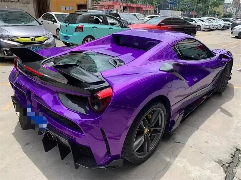 

High quality M-style carbon fiber car rear spoiler For Ferrari 488GTB