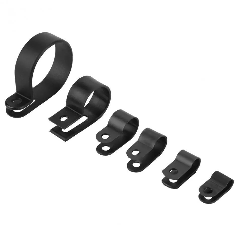 200pcs Nylon Plastic P Fasteners Clips Clamps Assorted Box for Fixing Cables Conduit Tubing
