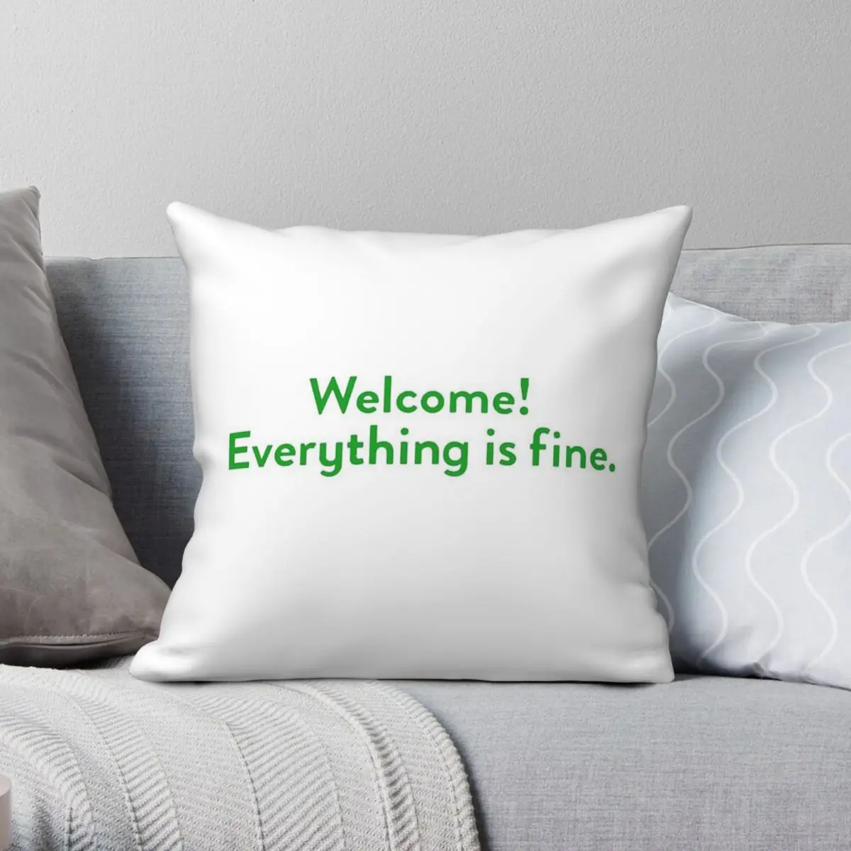 The Good Place Welcome Wall Pillowcase Polyester Linen Velvet Printed Zip Decorative Home Cushion Cover Wholesale