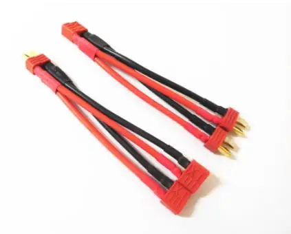 1pcs XT60 Parallel Deans T plug Series Harness Battery Connector Cable Dual Extension Y Splitter Silicone Wire