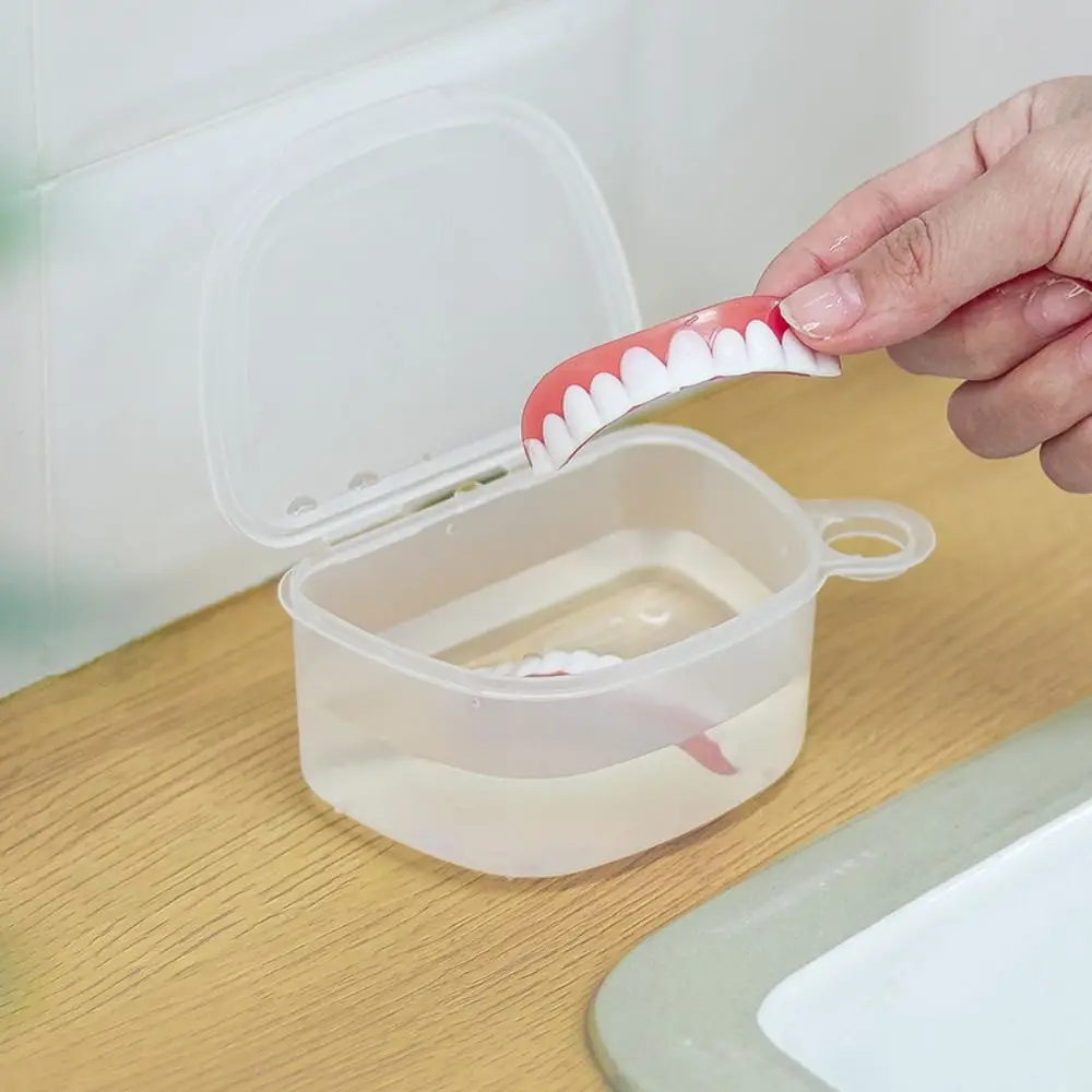 New Transparent Denture Bath Box Case Container False Teeth Storage Box Travel Artificial Tooth Boxes