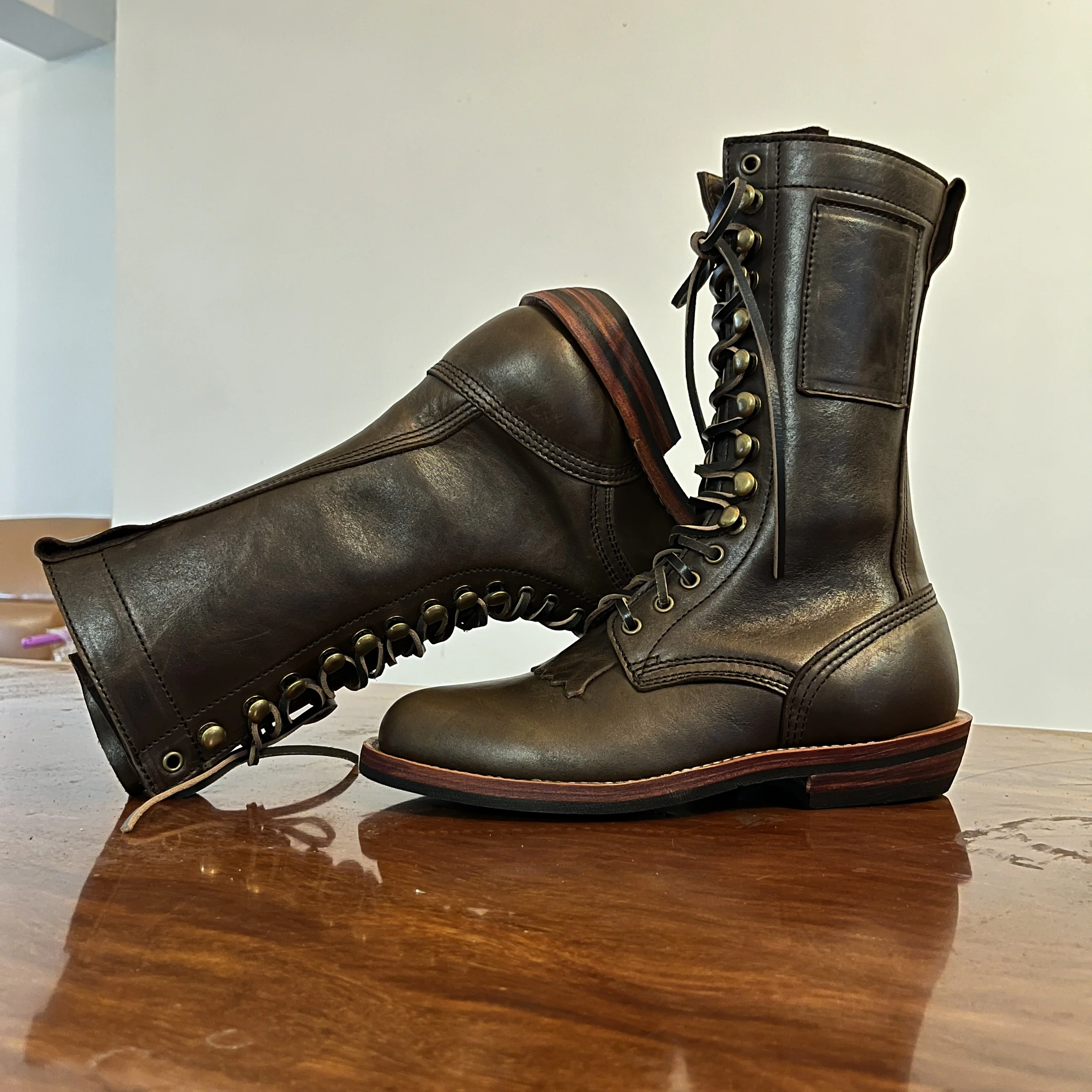 H950 RockCanRoll Super Quality Handmade Goodyear Welted Skill Japan Horsehide Boot Size 35-50