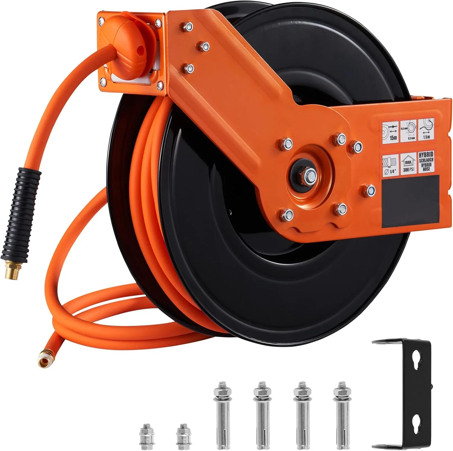 High Quality Telescopic Tape 5ft Pipe Reel For Wall Mount Heavy Duty Single Arm Steel Pipe Reel
