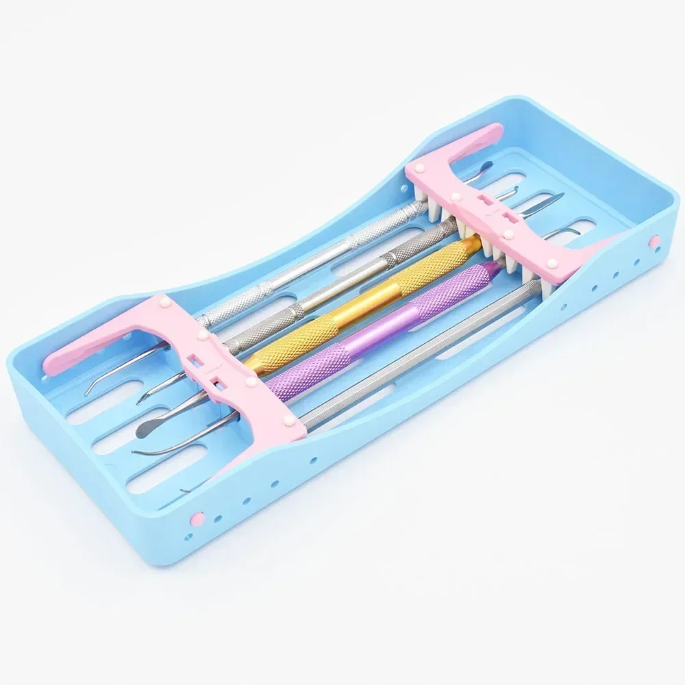 Dental Sterilization Rack Plastic Surgical Sterilization Box Dental Autoclave Cassette File Burs Disinfection Holder Dental Tool