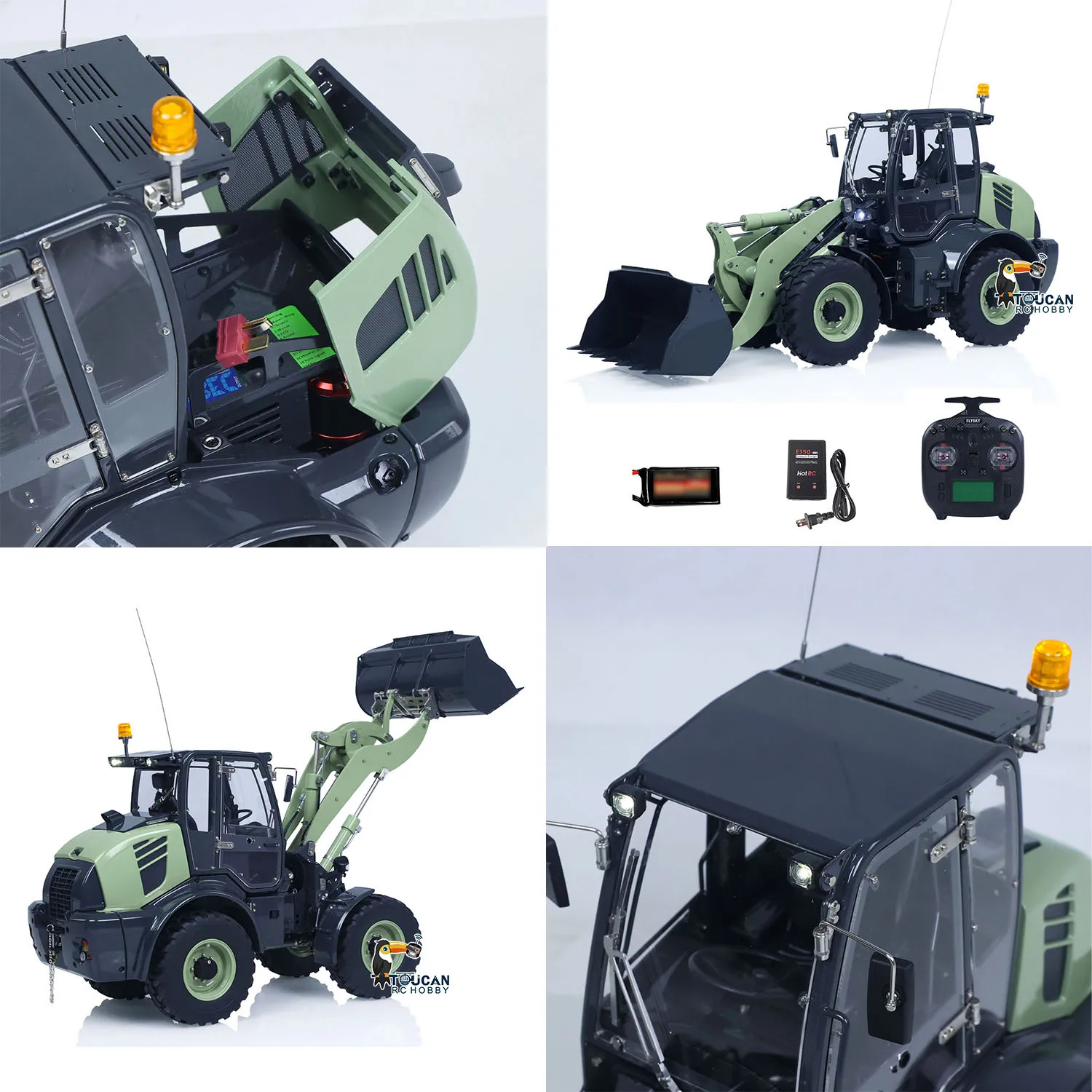 LESU Aoue WA100M-8 Metal RTR 1/14 Remote Control Hydraulic Loader 4CH Valve RC Engineering Vehicle Quick Coupler Lights Sounds