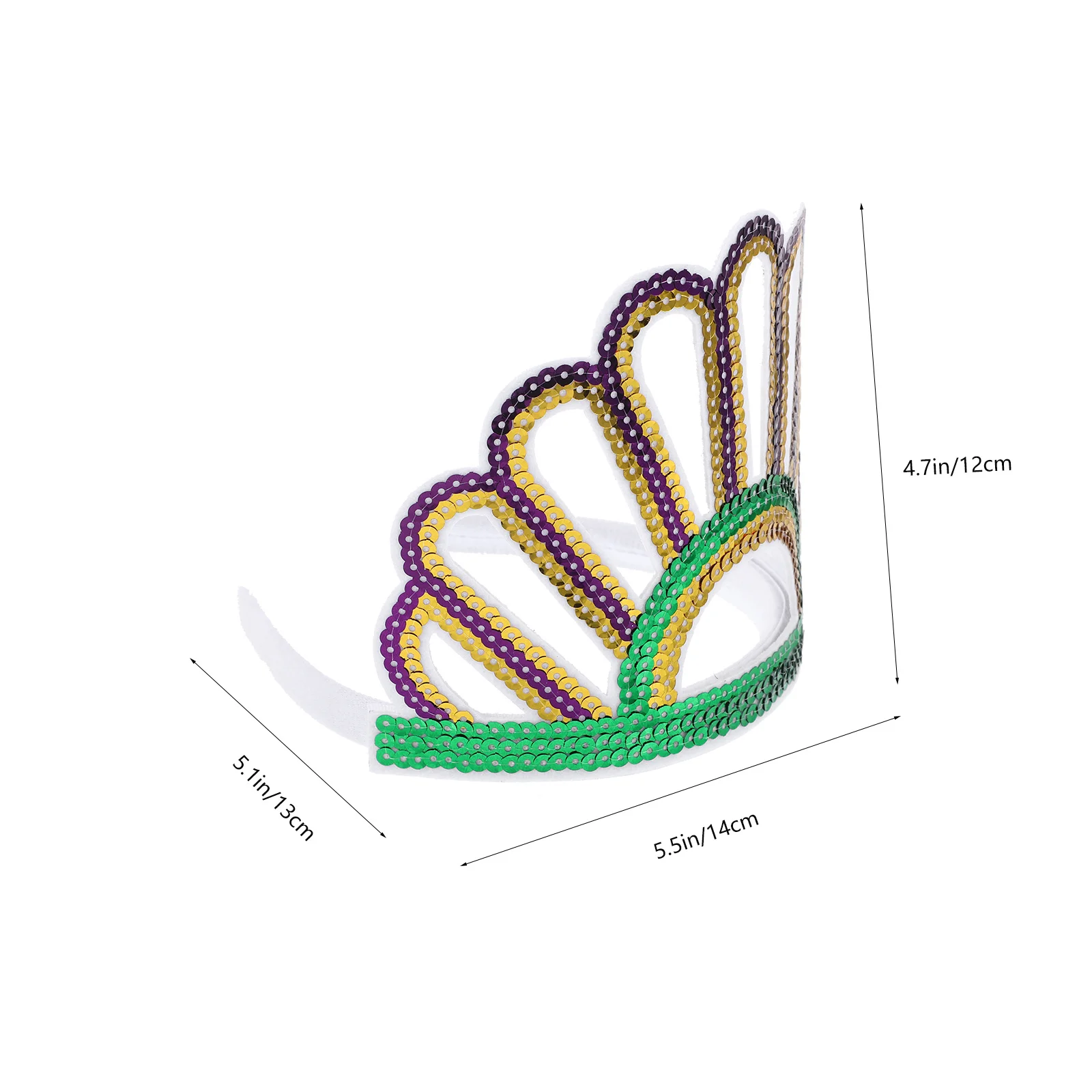 عصابة رأس على شكل تاج من الترتر خفيفة الوزن ومريحة لحفلات أعياد الميلاد وإكسسوارات الشعر وغطاء رأس لامع للنساء #3