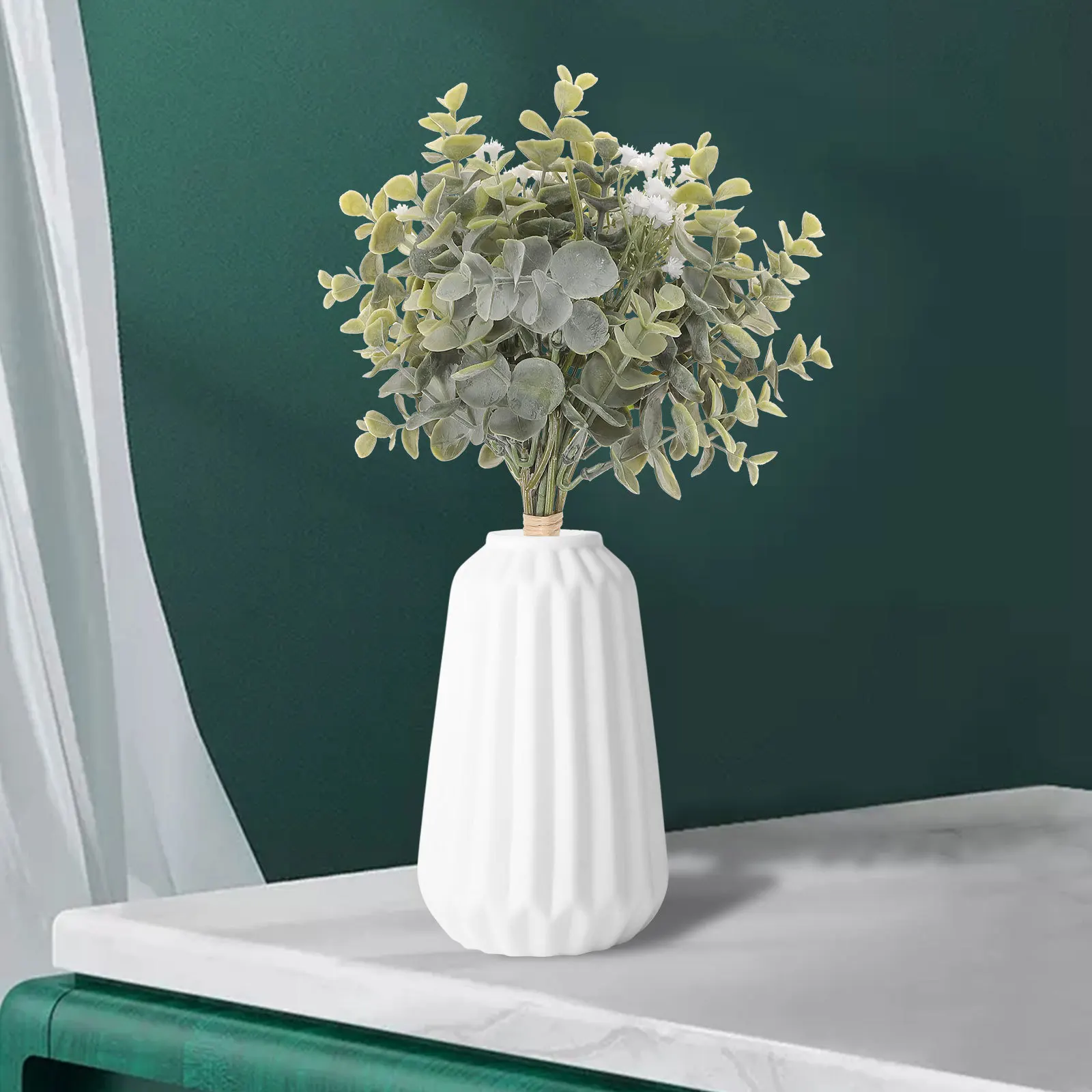 

Simulated Eucalyptus Leukogloss Greenery for Wedding Faux Stems Leaves Garlands
