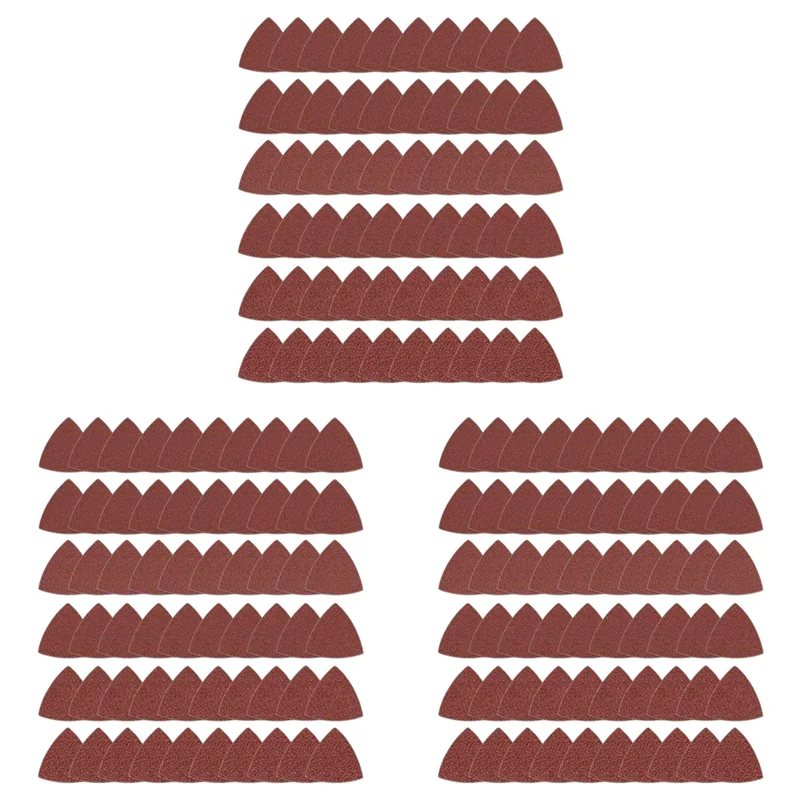 GTBL 180Pcs Triangular Hook And Loop Triangle-Sandpaper, Fit 3-1/8 Inch Oscillating Multi Tool Sanding Pad