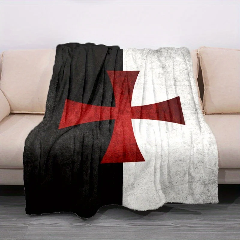 

Одеяло с символом крестоносцев тамплиеров, мягкое уютное покрывало для дома, автомобиля, путешествий, кемпинга и офисных сна