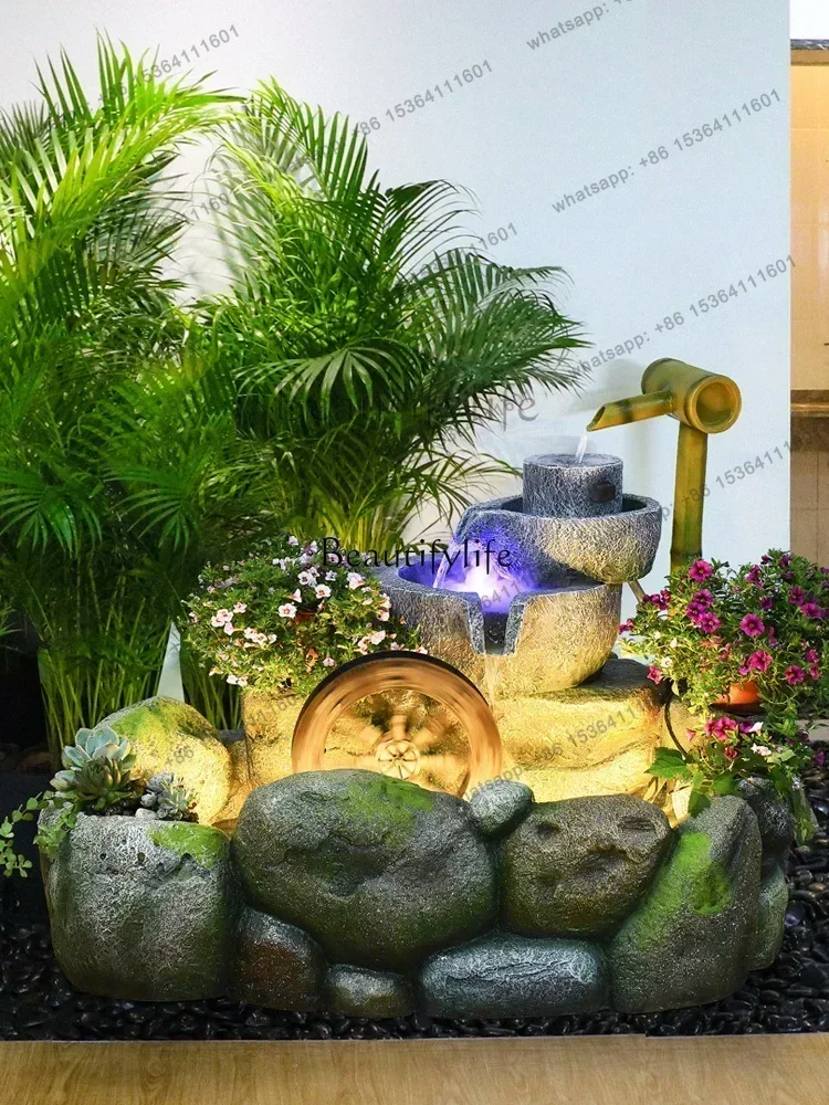 

FG43-Chinese-style flowing water fountain fish tank balcony garden courtyard landscaping view floor-to-ceiling lucky ornament