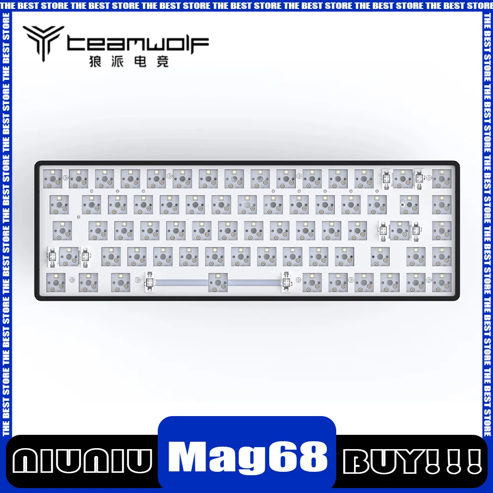 

Teamwolf Mag68 Mechanical Keyboard Three Mode Rgb Customize Wireless Gaming Keyboard Hot Swap Low Delay E-Sports Office Pc Gamer