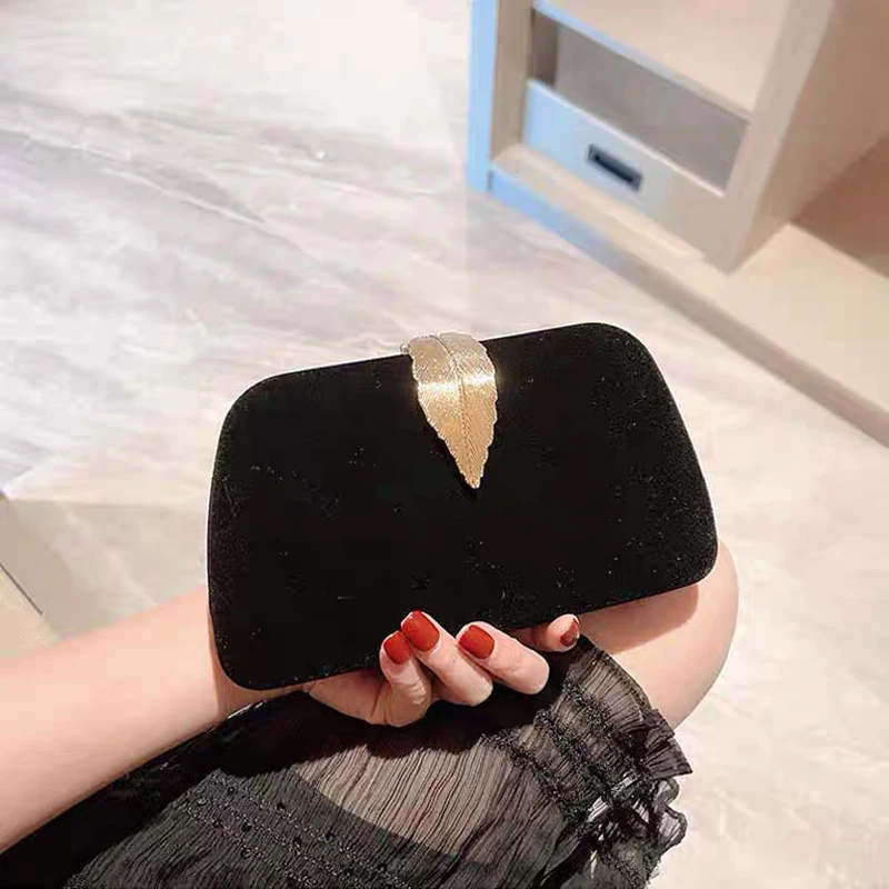 Velvet Evening Clutch with Shining Diamonds - Women's Cheongsam Clutch, Lady's Handheld Bag, Velvet Crossbody Party Bag