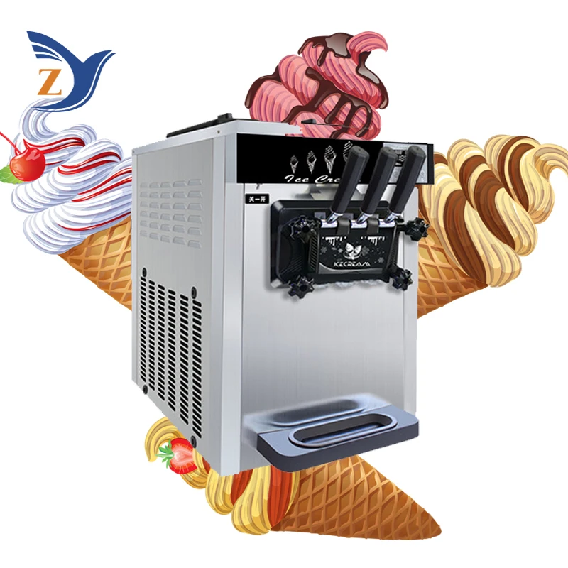 Ice Cream Making Machine ZY-618CTBA Stainless Steel 1800W Desktop Small Automatic Home Commercial Double Storage Cylinder