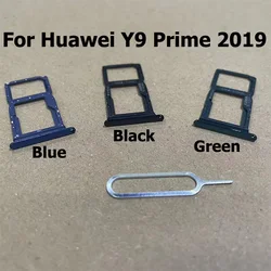 Slot Holder da bandeja do cartão SIM, SD Holder, Peças de reparo, Huawei Y9 Prime 2019, Peças de reparo