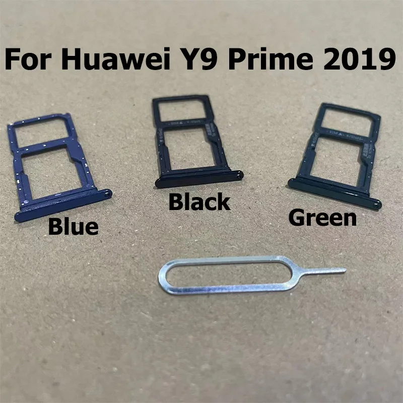 Sim Card Tray Slot Holder For Huawei Y9 Prime 2019 SD Holder Container Repair Parts