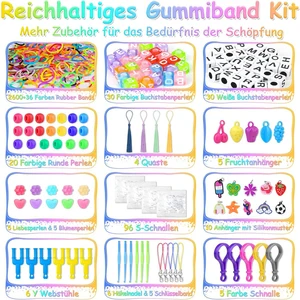 Webbänder Kit Buntes Gummibänder, bevorstehende DIY -Aufladungsarmband -Making -Kit, Handwerkskits, Large, 36 Farben, 2700pcs, 36 Grids 7 Haupt Telar Big Sales - №1