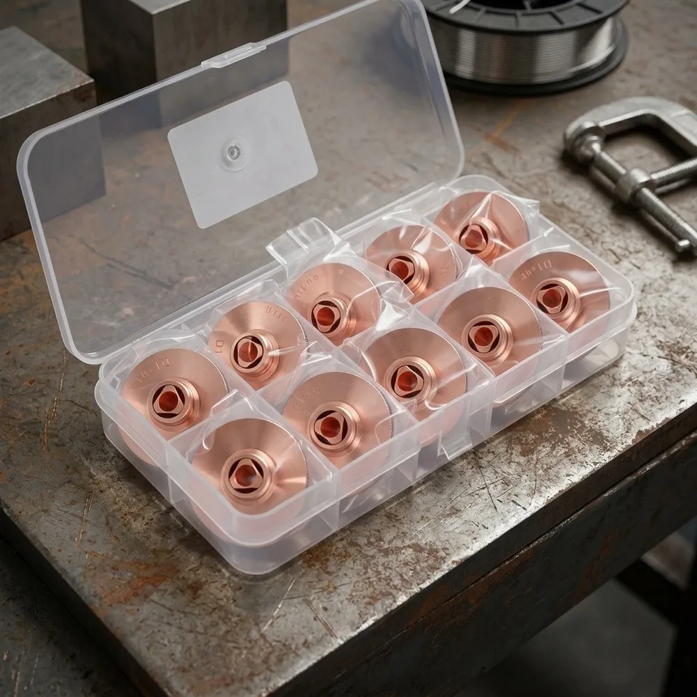 10pcs Copper Nozzle Set 1.0-3.0mm Aperture Single Layer D28mm For M11 Thread For Metal Plate Machine Welding Equipment