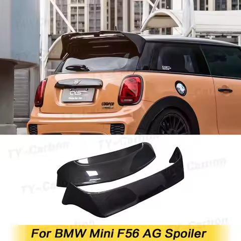 Carbon Fiber Rear Roof Spoiler Wing Tail Trunk Boot Lip Wing Car Styling for BMW Mini F56 Cooper FRP AG Style double-deck