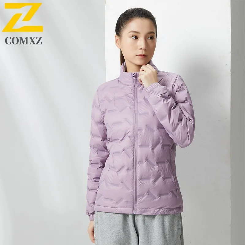 COMXZ 2025 Winter Down Jacket Men Women 80% Duck Down Stand Collar Lightweight Jacket Sport Casual Ultra Warm Waterproof Coat