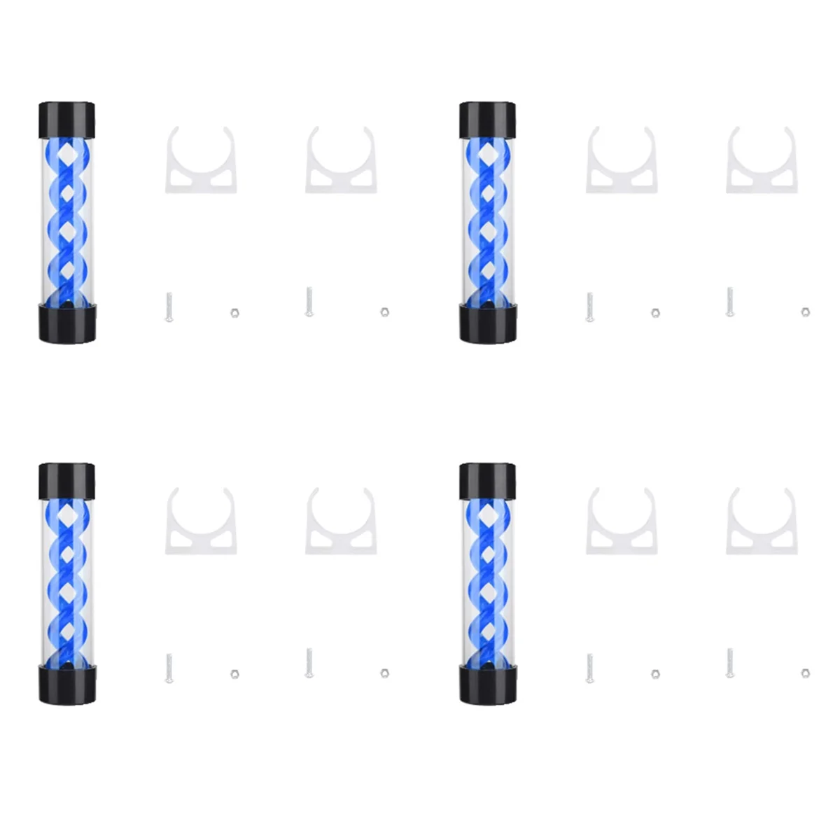 【Sleek Design】4Pcs 200Mm Water Cooling PC Water Tank Computer Water Cooling Tank With G1/4 Thread For PC Computer Cooler(Blue)