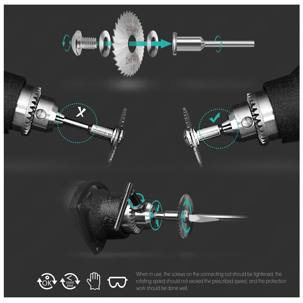 32-teiliges Trennscheiben-Drehwerkzeug-Set, perfekt zum Basteln/Schneiden von Holz/Metall/Kunststoff/Glas und Stein! Für Ihr Dremel-Rotationswerkzeug – Detail 7