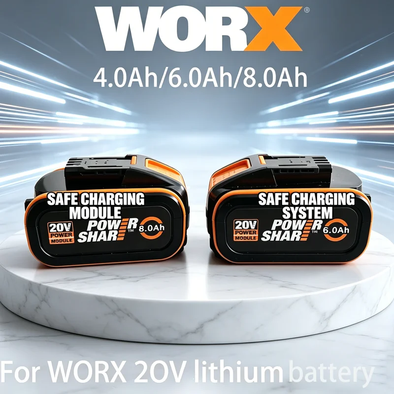 

6.0Ah 20V Li-ion Power Battery For WORX WA3551.1 WX390 WX394 WX550 WX523 WX802 WX858 WX900 Ideal For Drills,Tools Trimmers&Saws