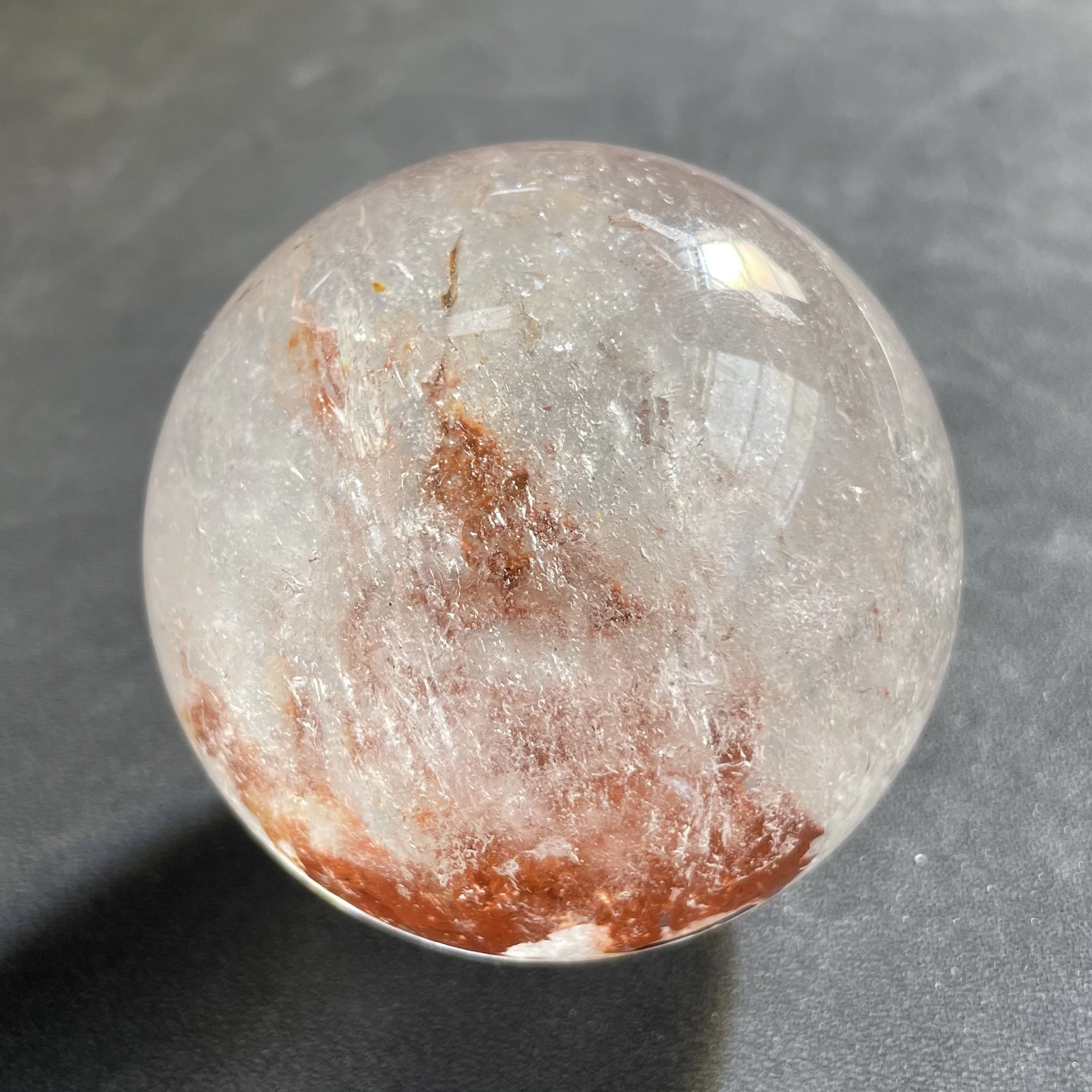 476g Natural Stone Clear Quartz Crystal Ball Rainbow Quartz Sphere Polished Rock Reiki Healing B49