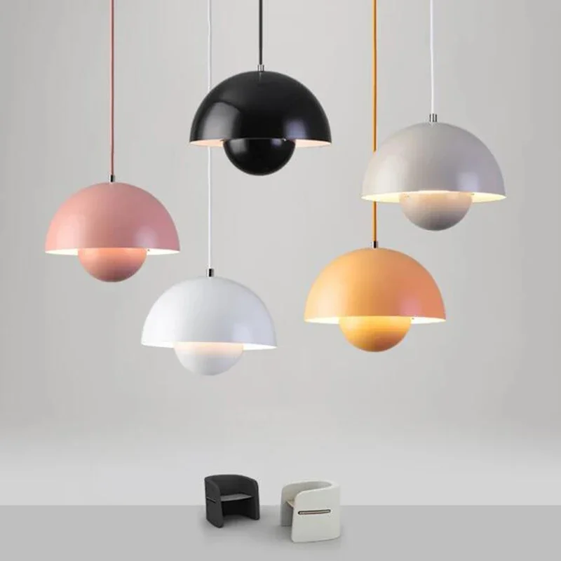 Nordic Macaron LED Pendant Light Living Room Bedroom Bedside Chandelier Lamp Bar Dining Restaurant Suspension Hanging Lamp