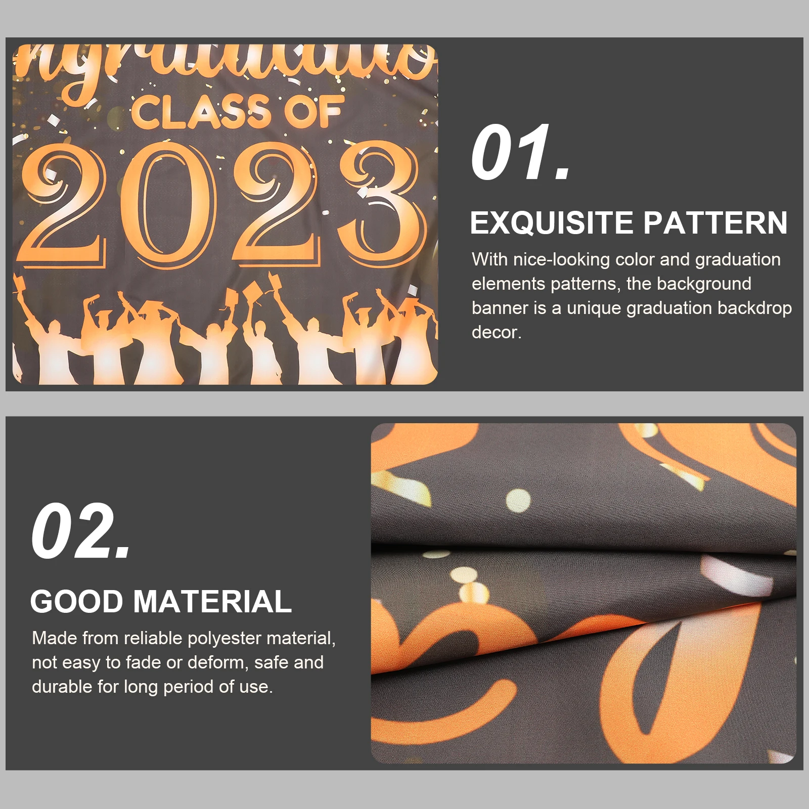 

2023 Backdrop Grad Party Decoration Background Banner For Photo Booth Indoor Outdoor Prop Graduation Theme Party Supplies Studio