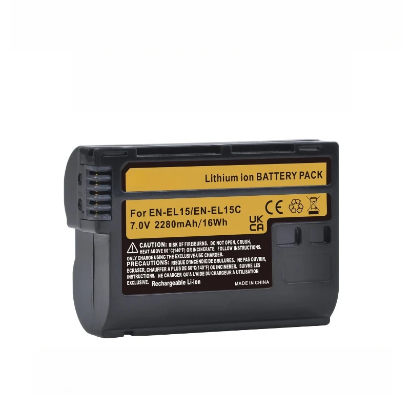 For Nikon Z8 Z6 II Z7II Z5 Z6 Z7 ZF D7000 D7100 D7200 D850 D750 D7500 D810 D800 Batmax EN-EL15C EN-EL15 Battery 2280mAh