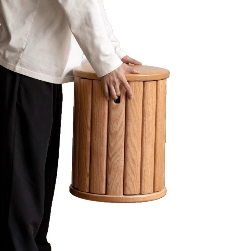 Solid wood stacking stool, restaurant home stackable stool, oak stacking music round stool combination
