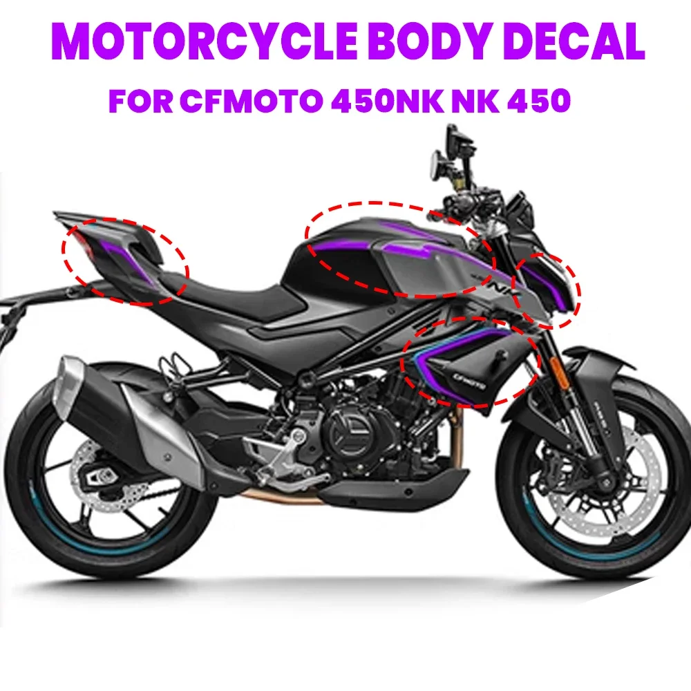 

Для CFMOTO 450NK NK450 2023 2024 модификация корпуса латте печать 450NK Защитная Наклейка для мотоцикла аксессуары для мотоциклов