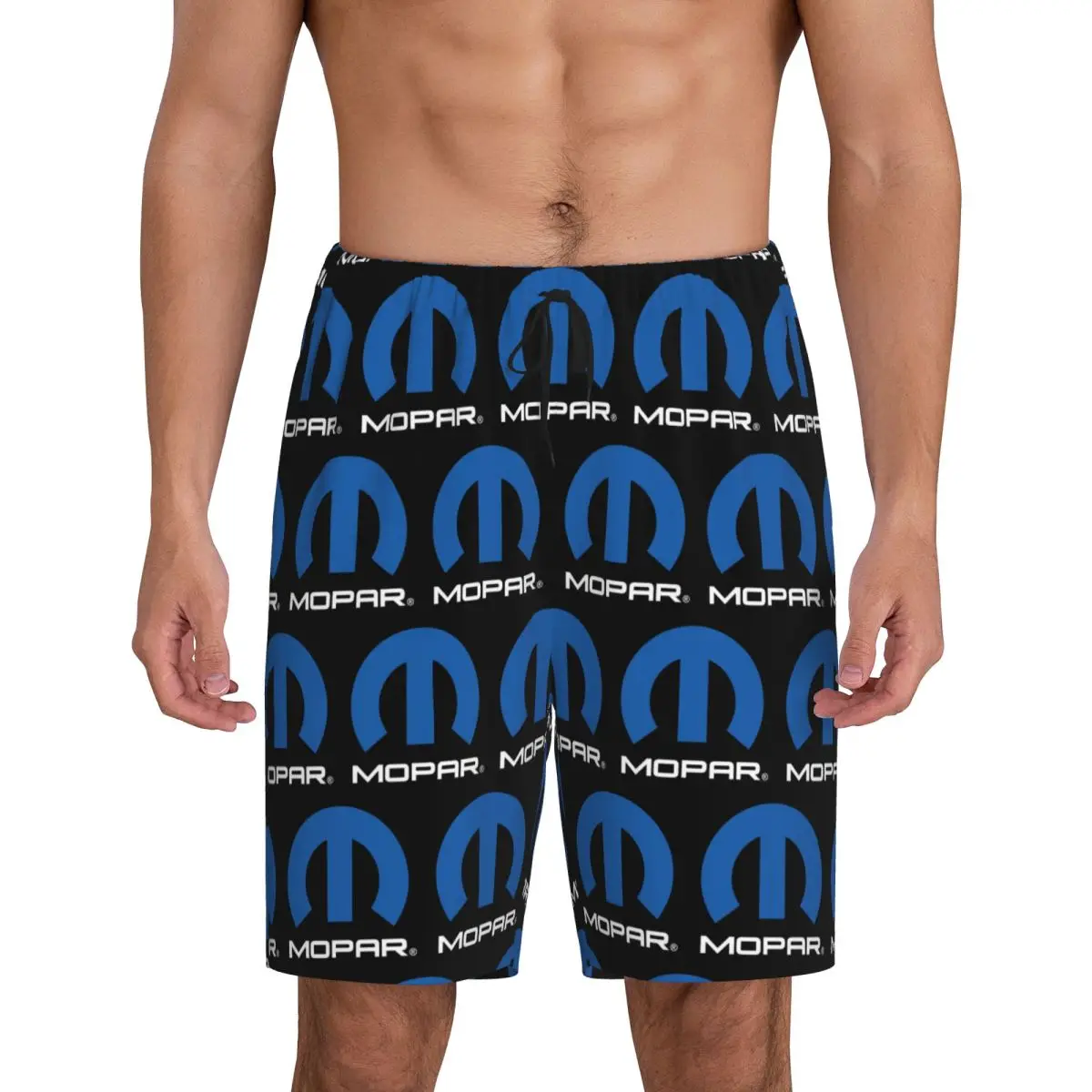 

Custom Mopar Black Logo American Trucker Short Pajama Pants Men Sleepwear Sleep Lounge Bottom Shorts Sleeping Pants