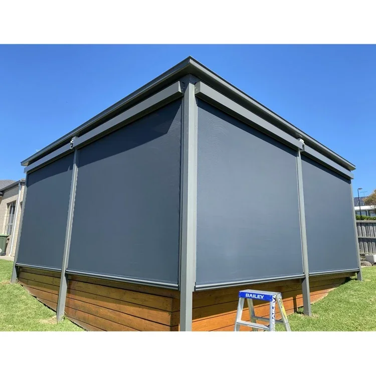 Persianas de Aluminio para Pérgola 2026, Cortinas Opacas para Exteriores, Persianas Enrollables Motorizadas con Cierre, Persianas Enrollables Resistentes al Viento
