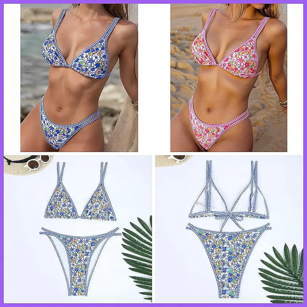 

Сексуальный комплект бикини с цветочным принтом 2026: Бразильский купальник пуш-ап для женщин, для пляжа и бассейна (72 символа)