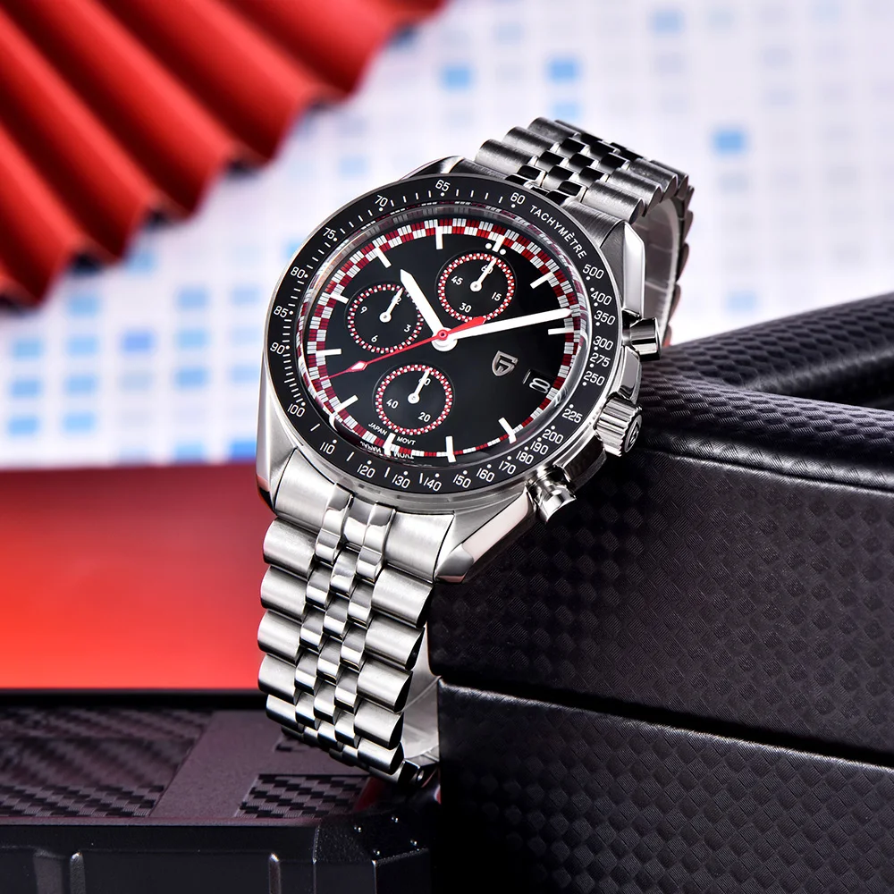 Jam Tangan Pria PAGANI DESIGN Terbaru 2025, Jam Quartz Mewah, Kronograf, Kaca Safir, Kotak Hadiah