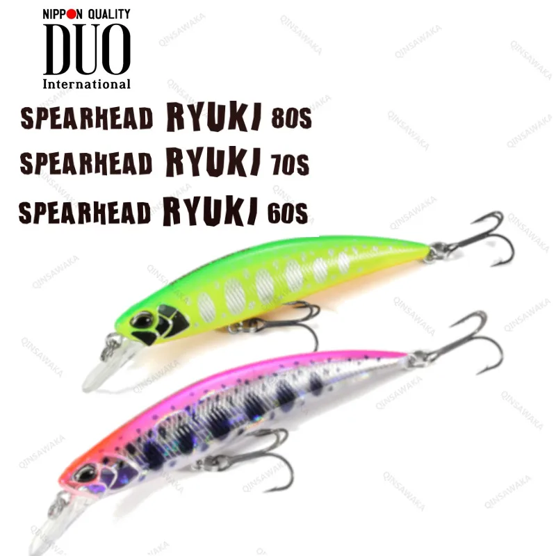 Japón DUO SPEARHEAD RYUKI 80S / 70S / 60S Jerkbait hundimiento Minnow TROUT BASS señuelo pesca agua salada tungsteno Twitch Jerk Cast