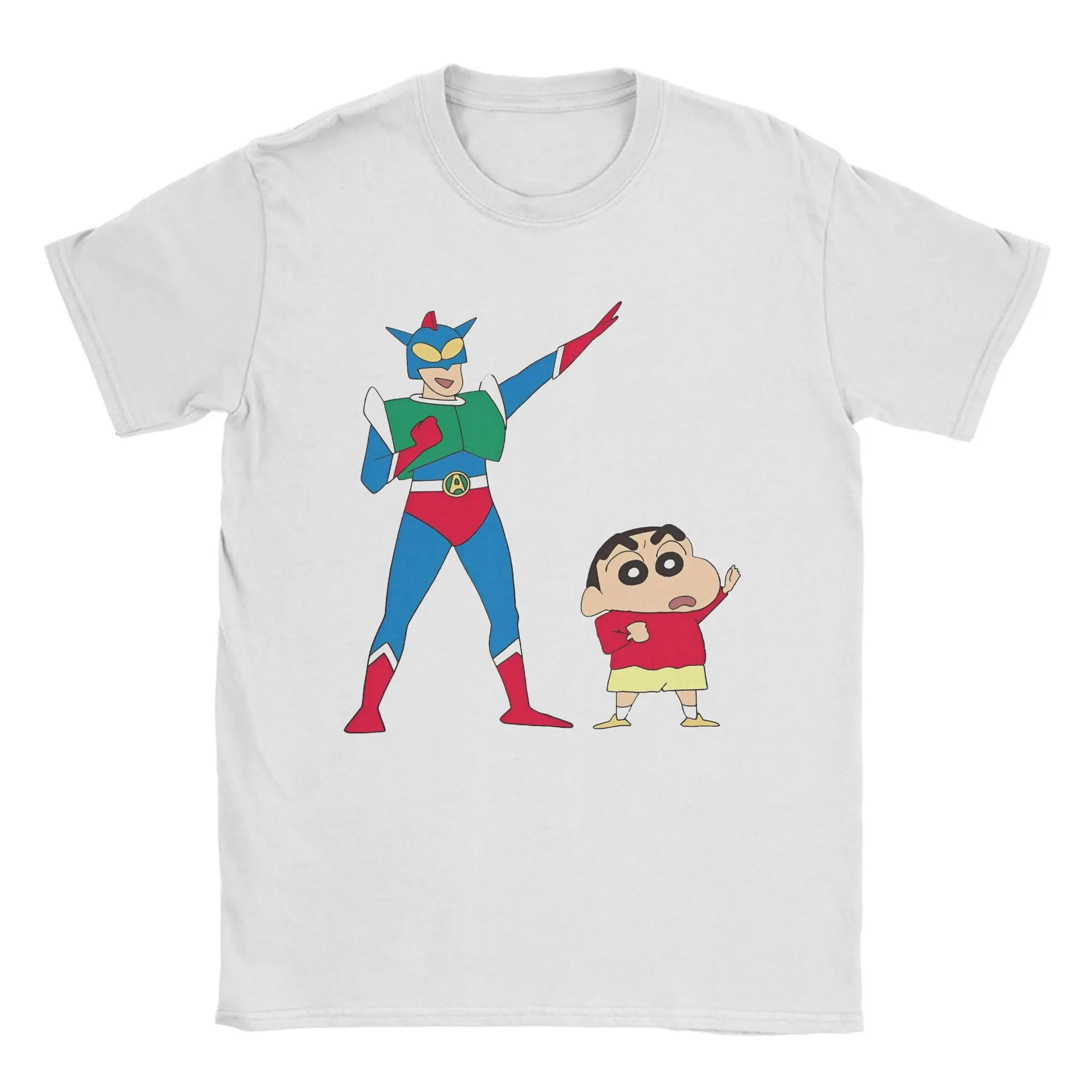 Men Women Crayon Shin-chan Akushon Kamen T Shirt Anime Cotton Tops Hipster Short Sleeve O Neck Tee Shirt Summer T-Shirts