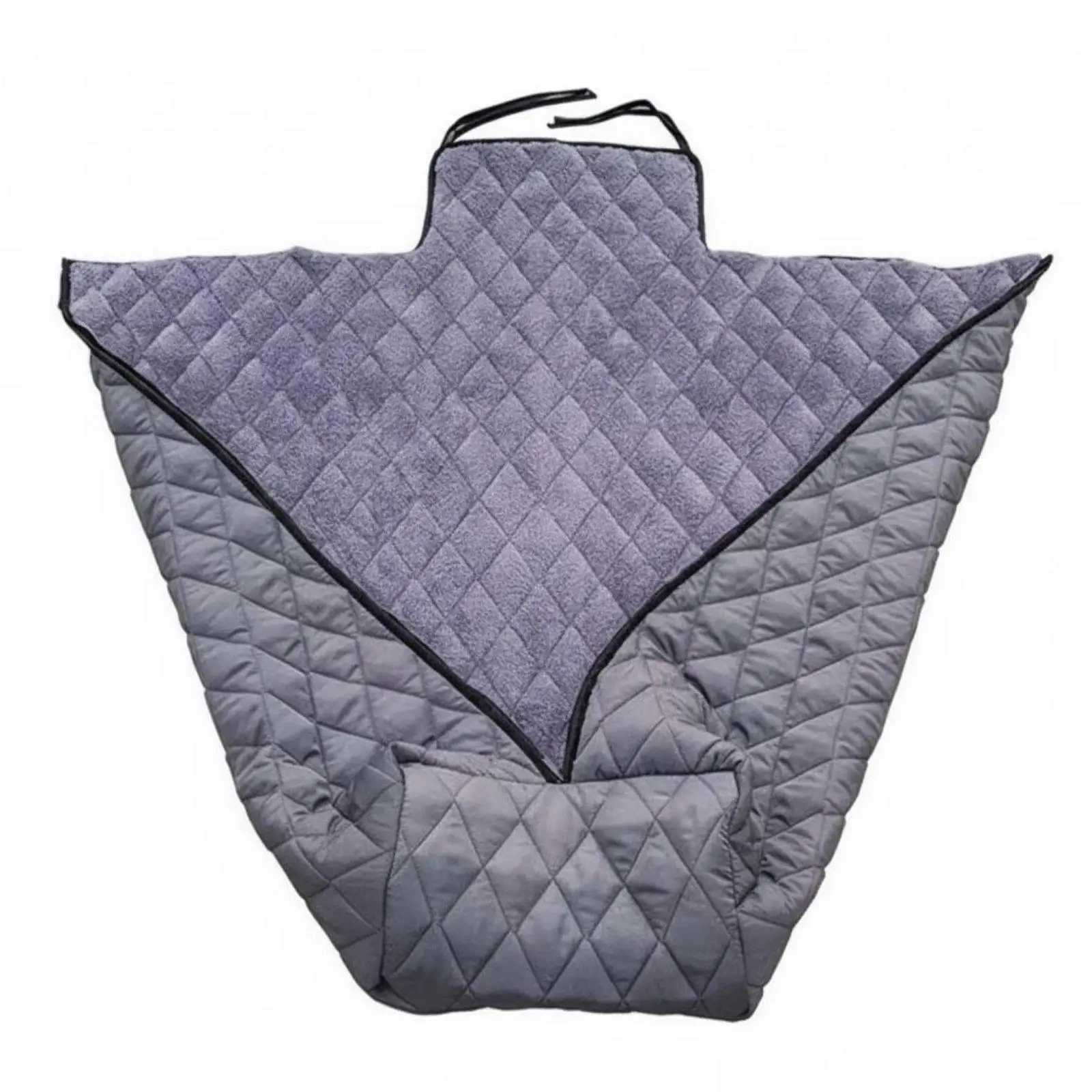 Soft Fleece Lined Warm Blanket for Elderly Users Quilted Leg Warmer with Straps Outdoor Winter