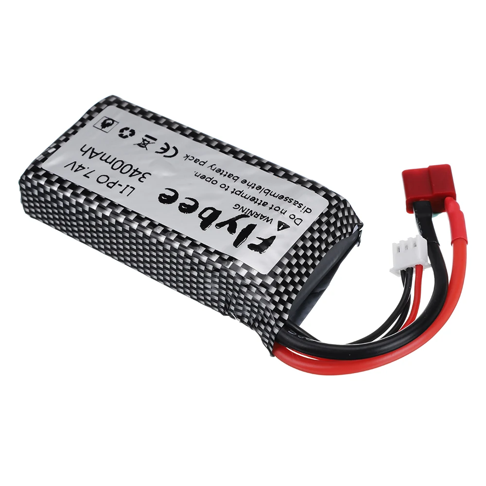 7.4V 3400mAh RC Lipo Battery 2S USB Charger For Wltoys 144001 12428 12423 RC Car feiyue 03 Q39 FY07 FY-07 parts Car Battery