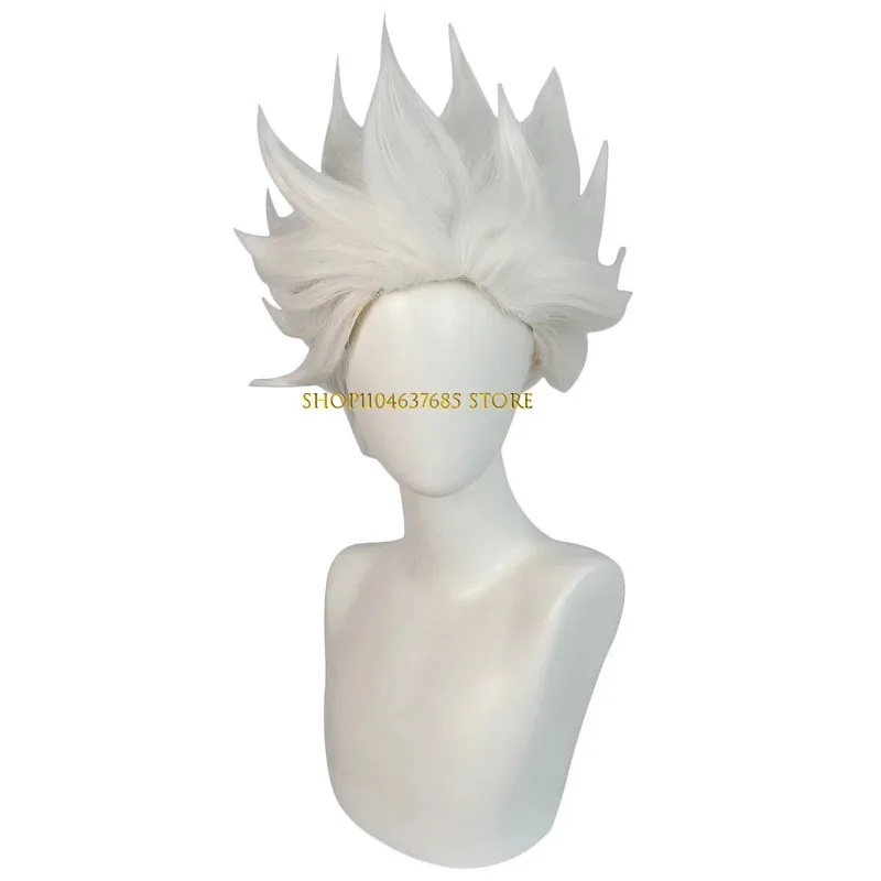 فيلم أورسولا شعر مستعار تأثيري شعر أبيض قصير للنساء البالغات الرجال هالوين زي الدعائم تأثيري لعب الأدوار الباروكات