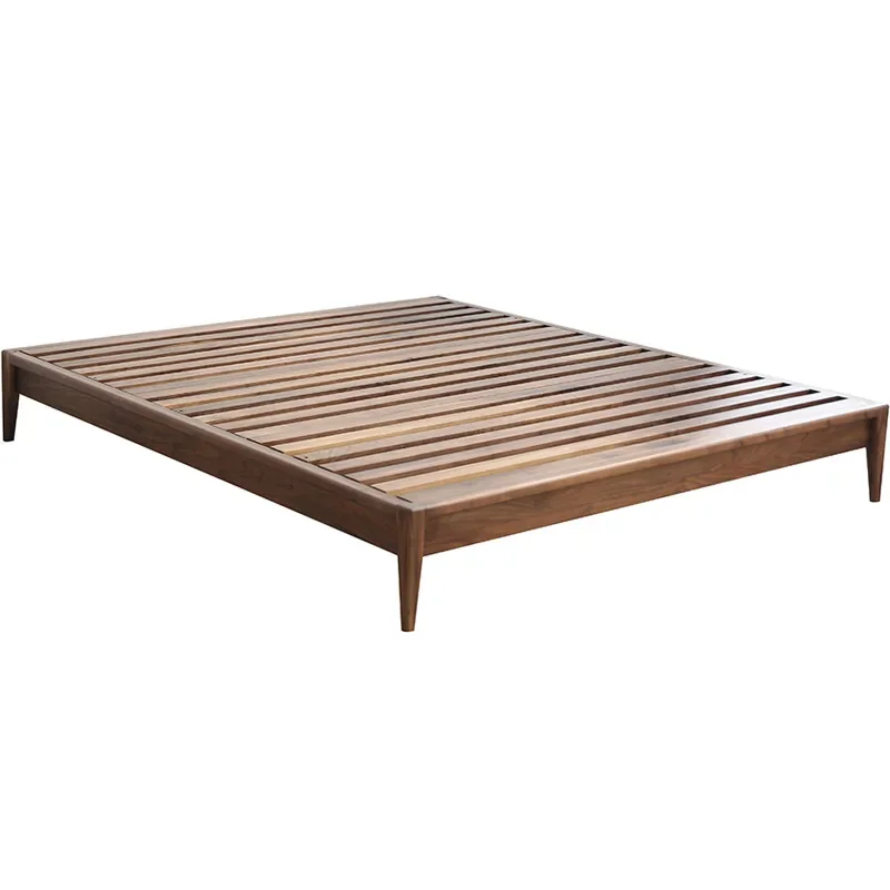 

Black walnut bed frame, modern simple tatami full double bed