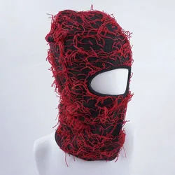 Winter Distressed Balaclava Ski Mask for Men Women Fuzzy Full Face Shiesty Beanie Knitted Camouflage Outdoor Skull Cap