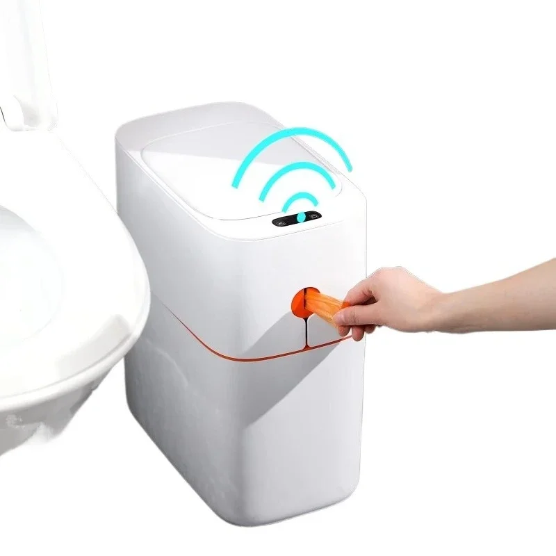 Intelligent induction trash can IPX5 waterproof automatic motion sensor trash can for bathroom bedroom home office odorless