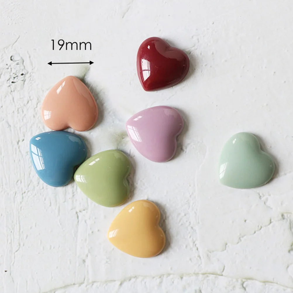 

20pcs Resin Earring Supplies Heart-Shaped Diy Jewelry Making Kit Candy Color Craft Accessories Plastic Findings For Women