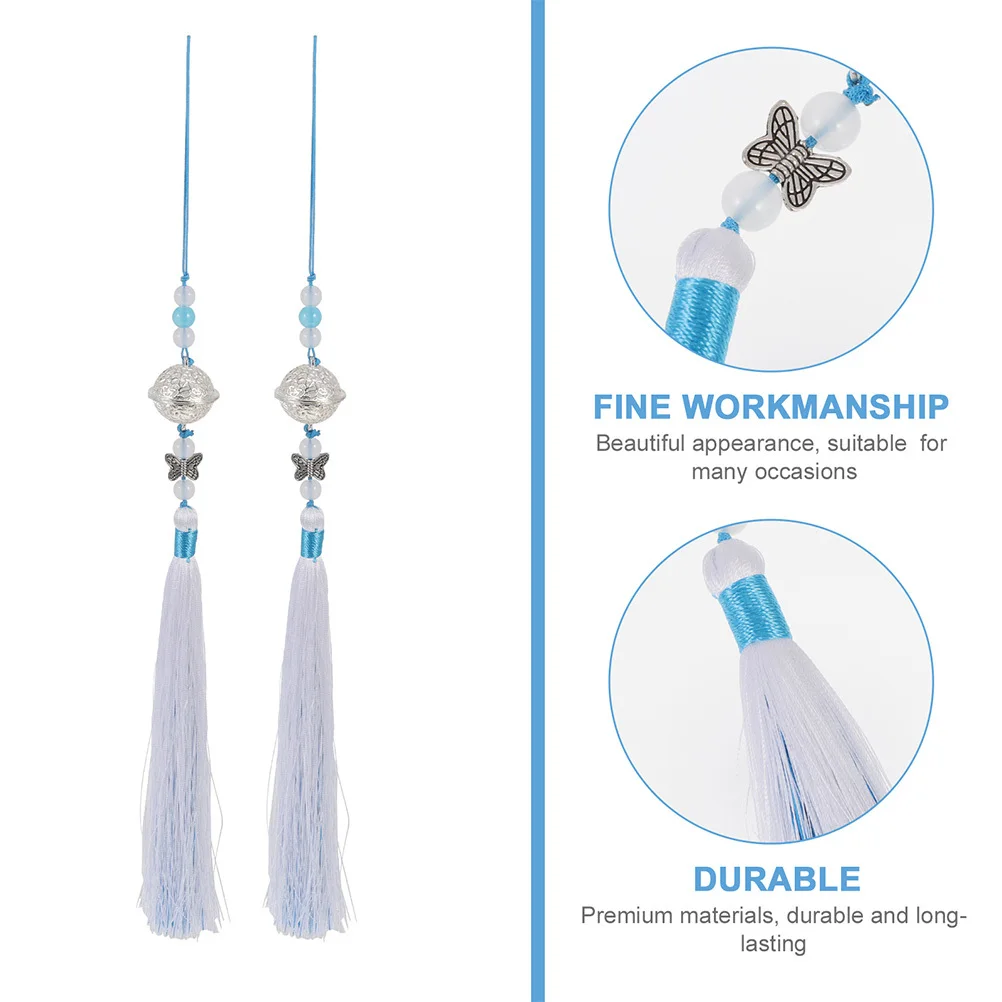 

4Pcs Chinese Hanging Ornament Tassel Waist Jewelry Pendant Retro Bell Decor for Room Bag Car Clothes Accessories