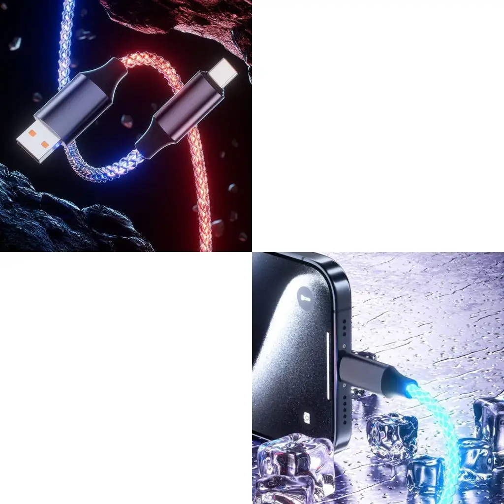 L41E Shimmering Type C Charges Wires 66W Rapid Charging Braided Design for Phone 16