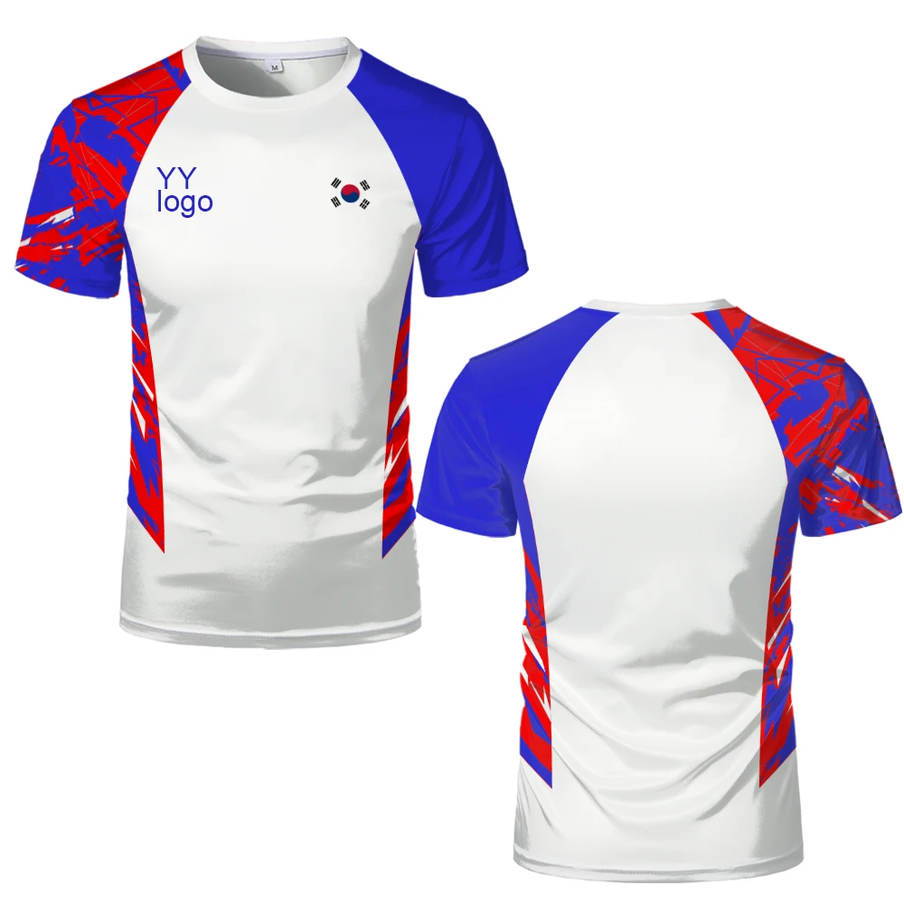 YY Logo Badminton Clothes T-shirt Sports Quick Dry Padel Tennis Uniform Men\'s South Korea Team Competition Jersey Clothing