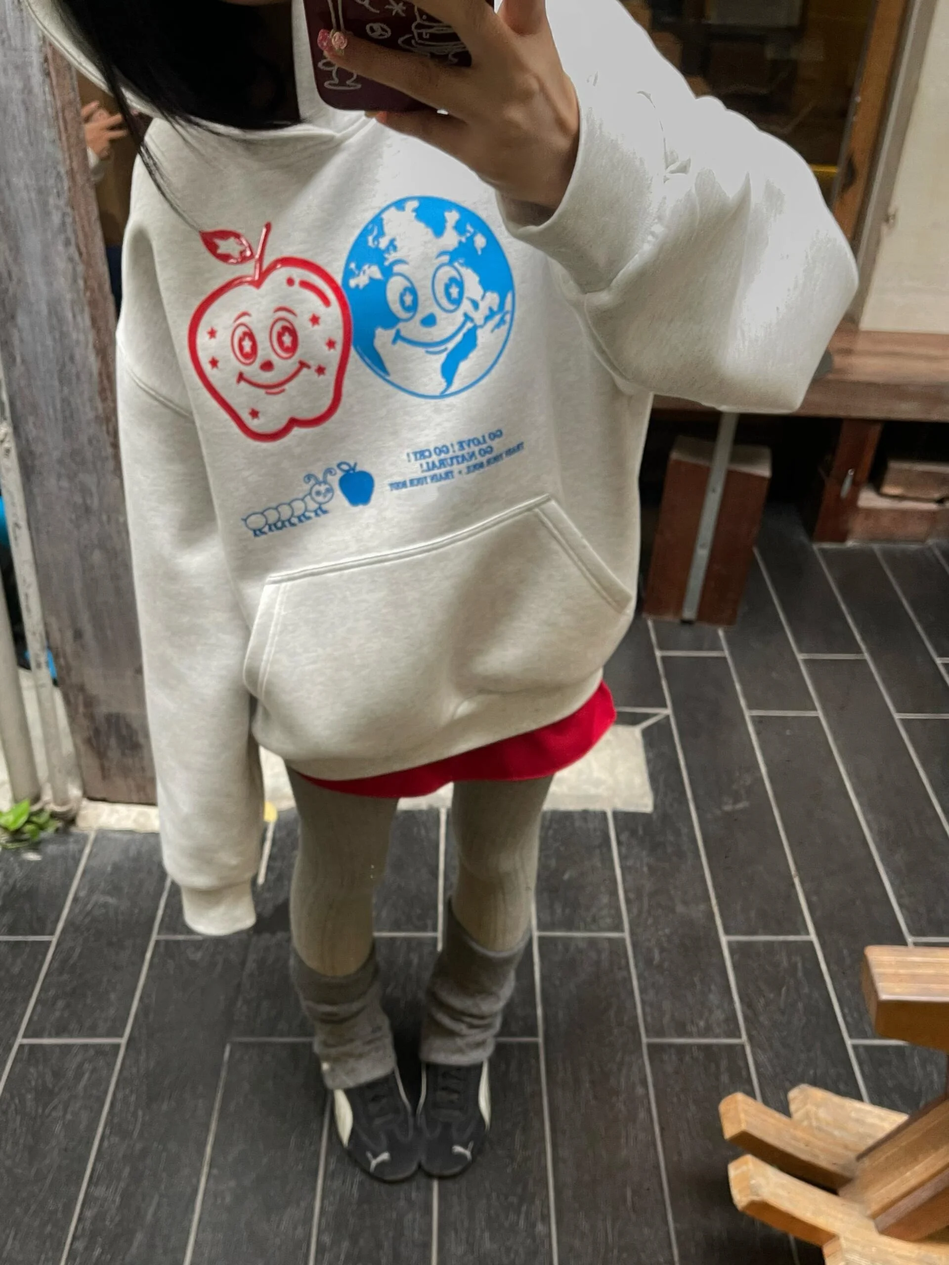 Felpa con Cappuccio Oversize in Puro Cotone Pesante con Stampa Retrò Americana Divertente, Maglietta Casual Comoda a Maniche Lunghe per Donna