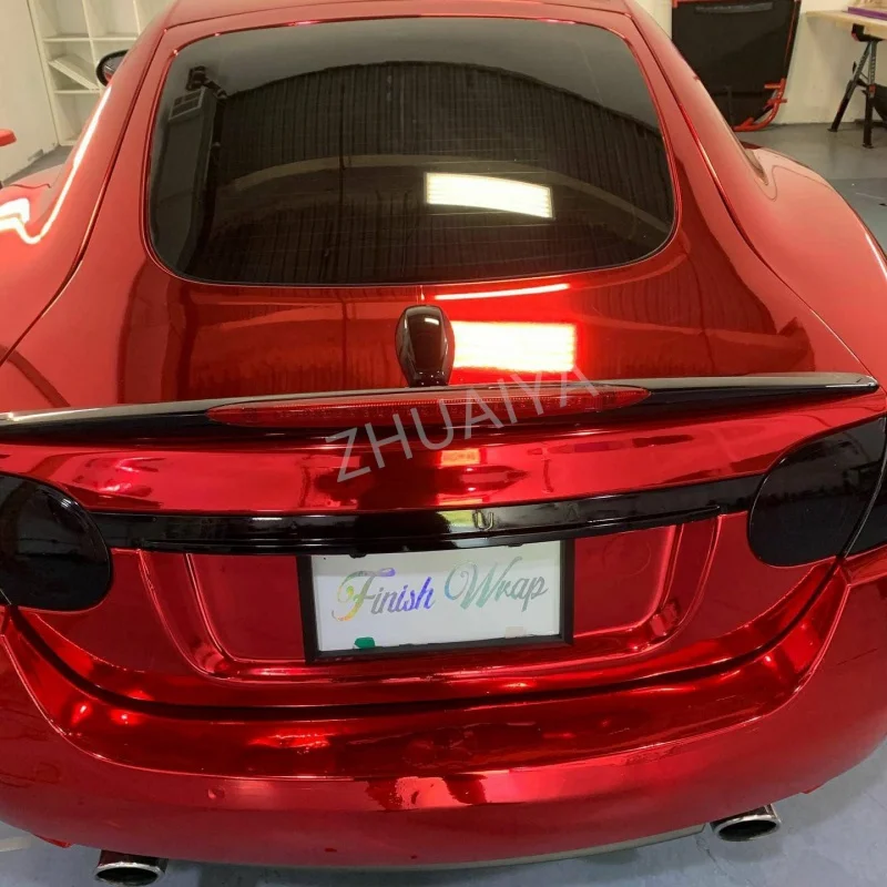 Highest quality Mirror Chrome RED Vinyl Wrap film wrapping film bright 152*18m roll quality Warranty covering film voice Paused